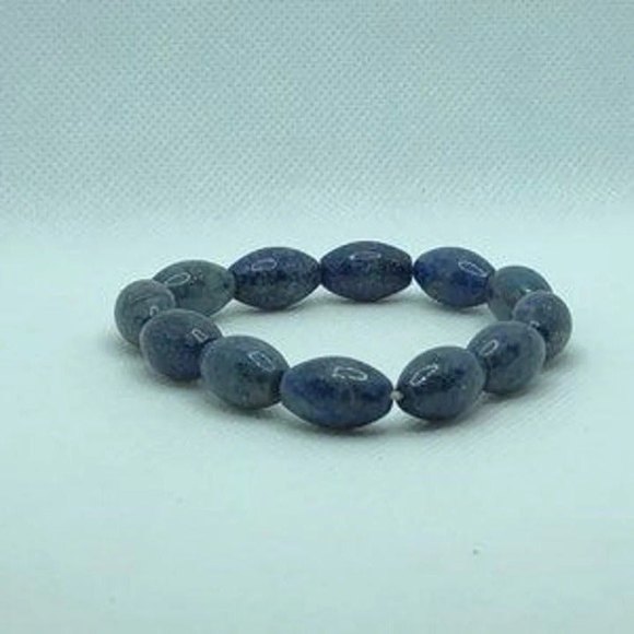 Large Blue Bead Fashion Stretch Bracelet - Picture 3 of 6